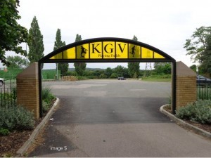 mild steel decorative archway to playing fields