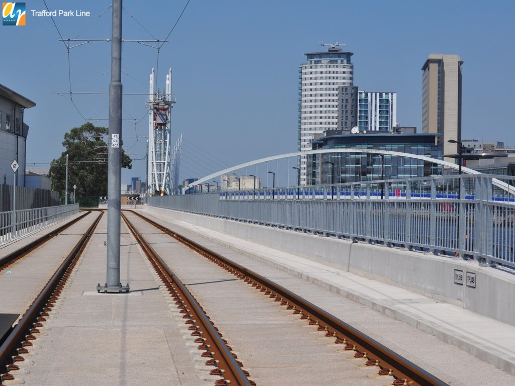 Trafford Park Line pedestrian parapet manchester