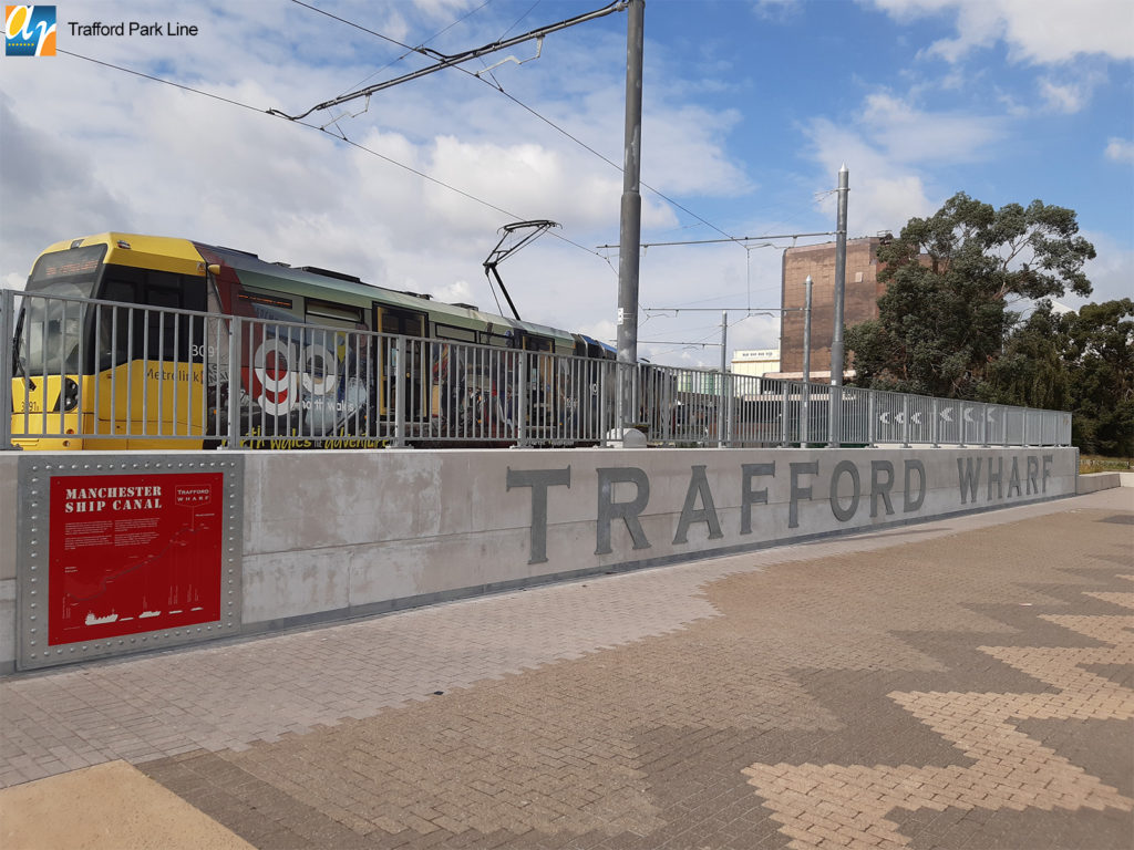 Trafford Park Line pedestrian parapet manchester