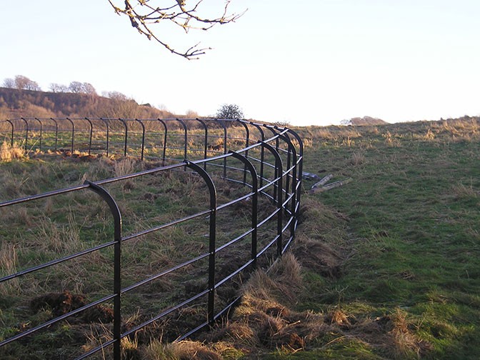 galvanized and polyester powder coated mild steel estate railings which are complaint with BS 1722 Part 9