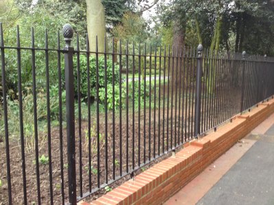 galvanized and powder coated mild steel decorative railings which are complaint to BS 1722 Part 9.