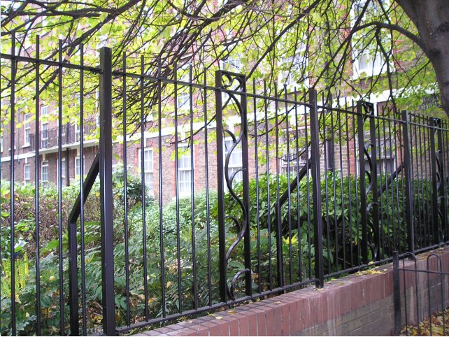 galvanized and polyester powder coated mild steel decorative railings which are complaint to BS 1722 Part 9.