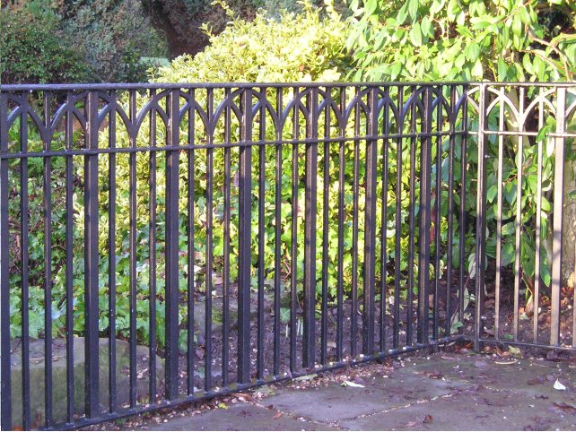 galvanized and powder coated mild steel decorative railings which are complaint to BS 1722 Part 9.