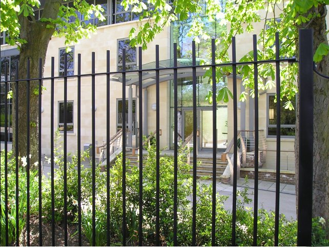 galvanized and powder coated mild steel vertical bar railings and sliding gates which are complaint to BS 1722 Part 9.