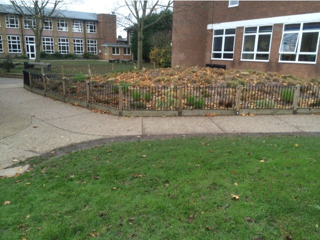 Metal railings at Thurstable School