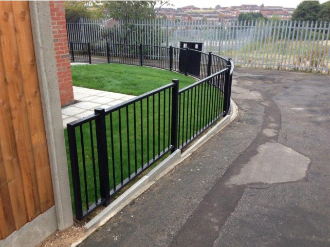 Galvanized and polyester powder coated mild steel flat top railings