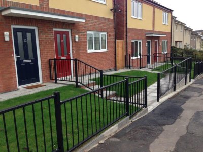 Galvanized and polyester powder coated mild steel flat top railings