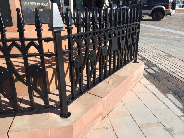 Galvanised and powder coated memorial railings