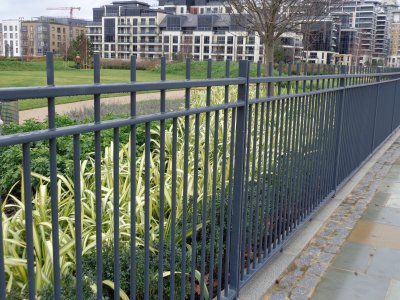 Decorative vertical bar railings