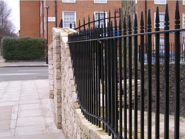 Mild steel powder coated Westminster style railings