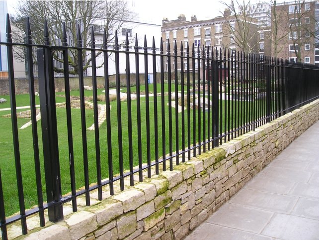 Mild steel powder coated Westminster style railings