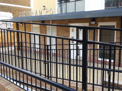 Galvanised and powder coated balustrade with handrails