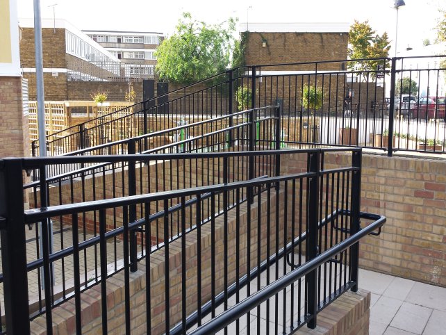 Galvanised and powder coated balustrade