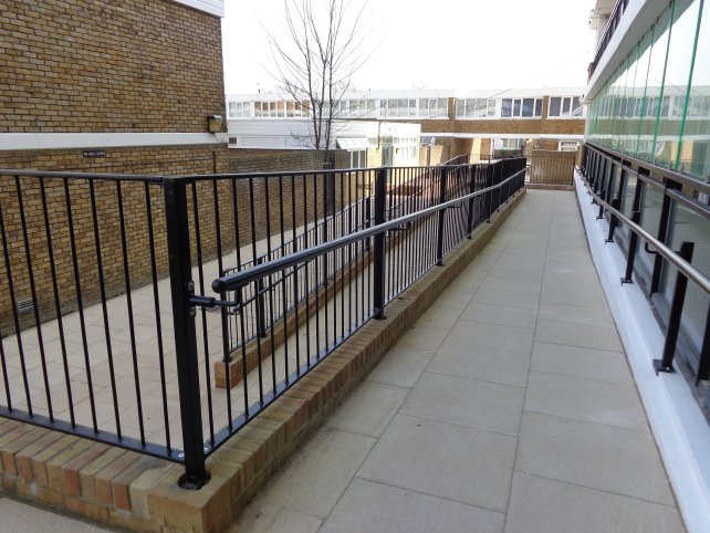 Galvanised and powder coated balustrade