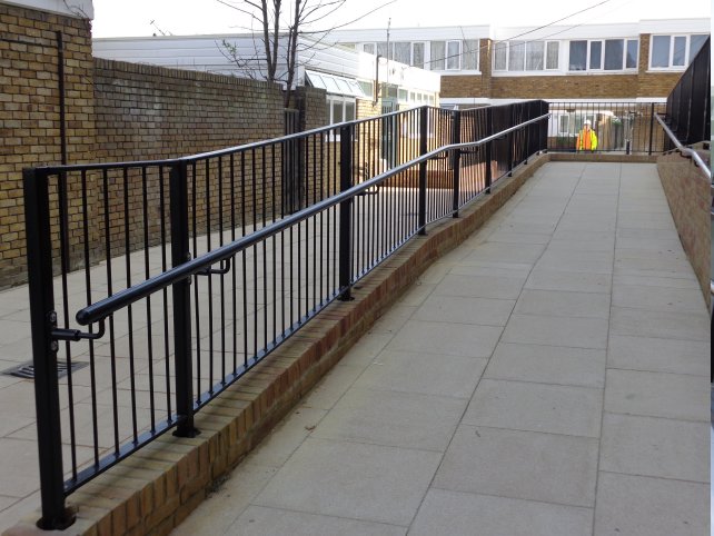 Galvanised and powder coated balustrade