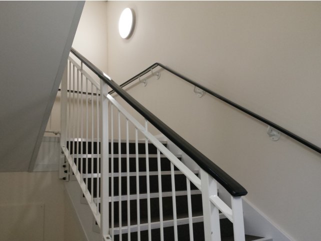 Mild steel handrail for internal stair core