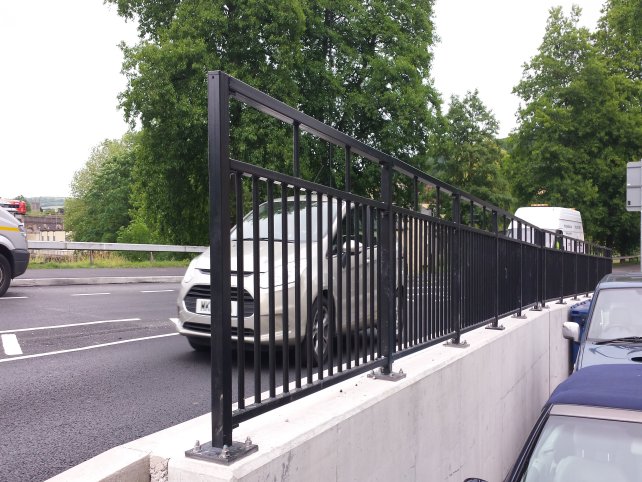 galvanized and powder coated Pedestrian parapet