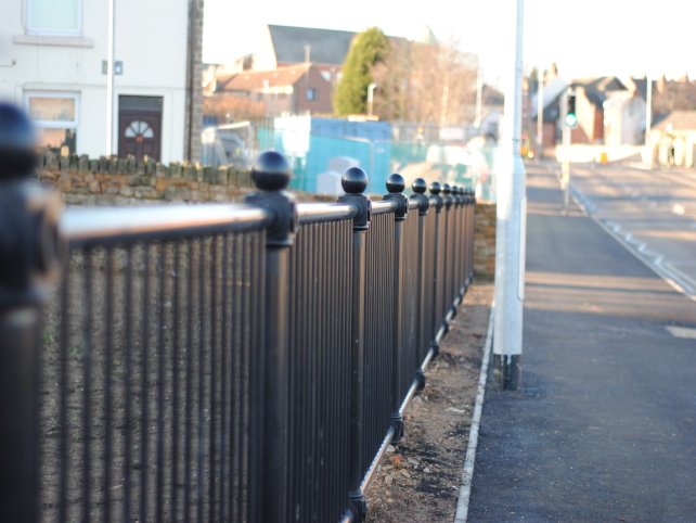 decorative pedestrian guardrail galvanized and powder coated