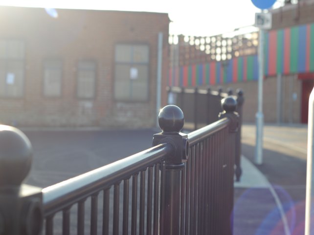 decorative pedestrian guardrail galvanized and powder coated