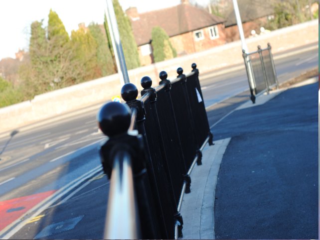 decorative pedestrian guardrail galvanized and powder coated