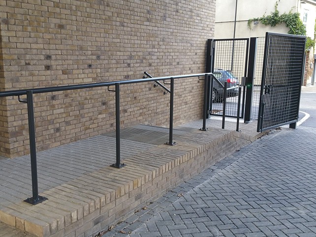 Electrofused gates and mild steel handrail