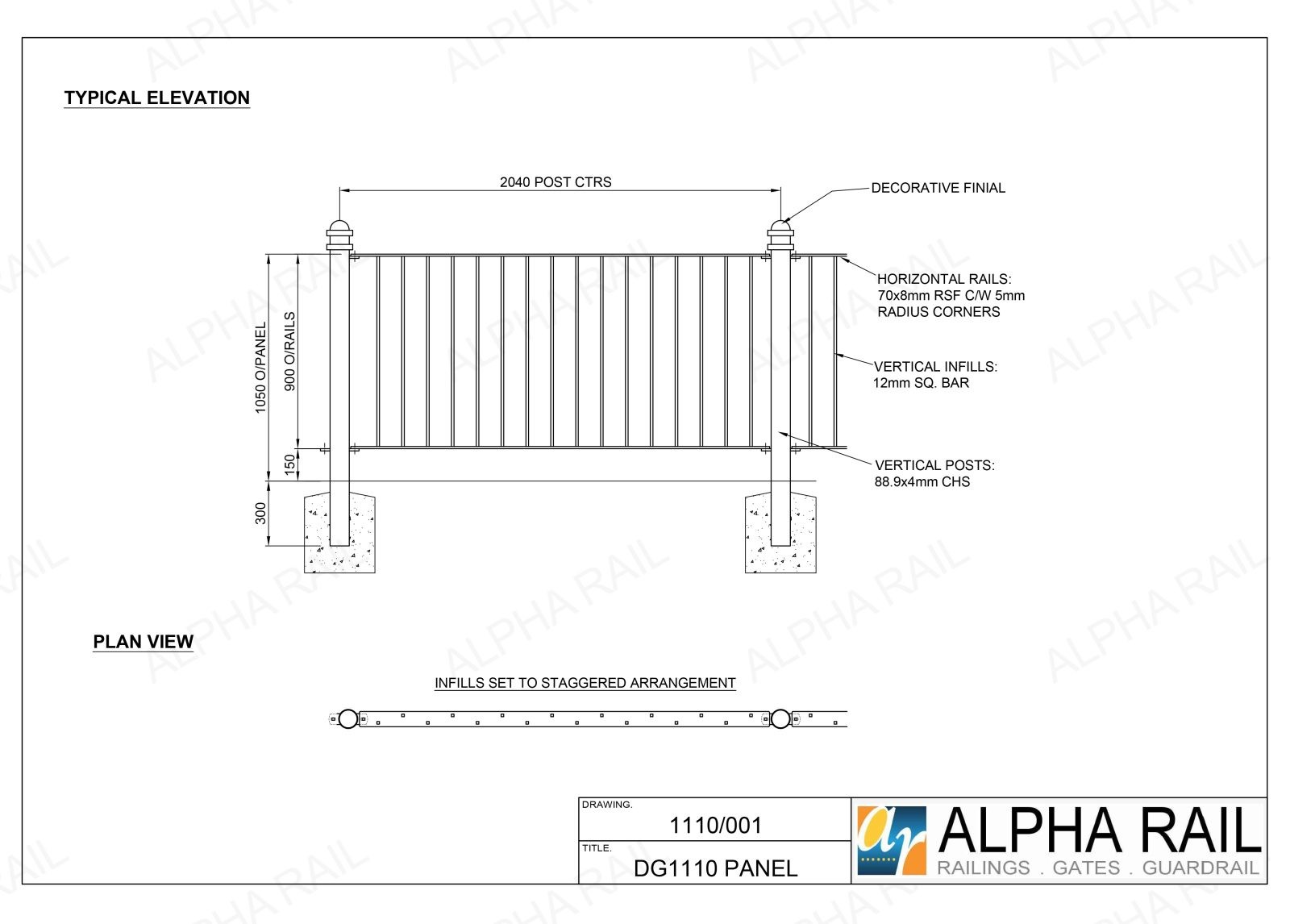 DG1110 Drawing - Alpha Rail