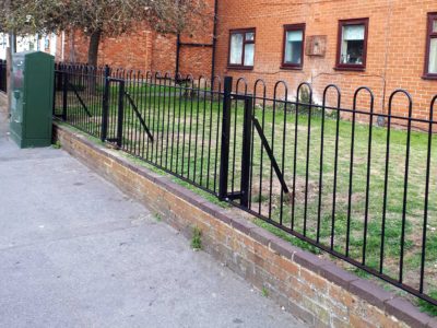 Bow top railings at Allison Court