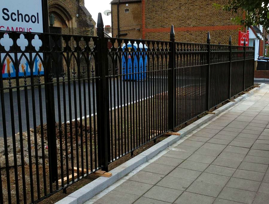 Gothic style metal railings