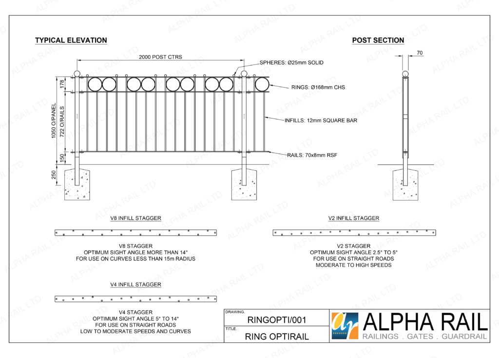 Decorative Ring Optirail Technical Drawings - Alpha Rail