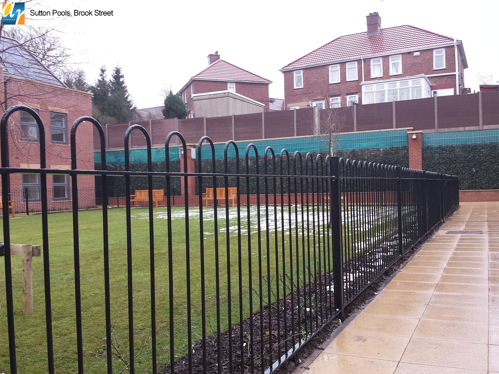 Galvanised and polyester powder coated bow top railings