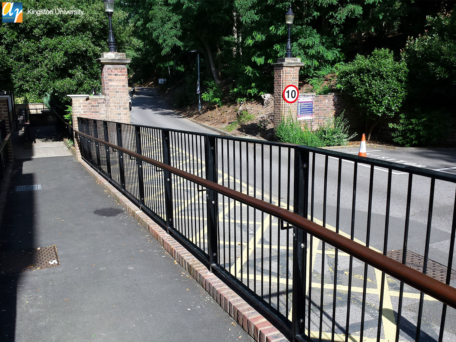 Kingston University metal railings and handrail