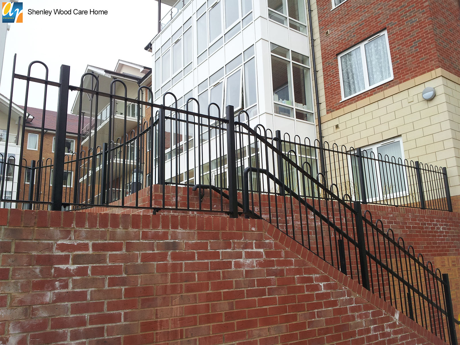 Shenley Wood Care Home standard bow top railings