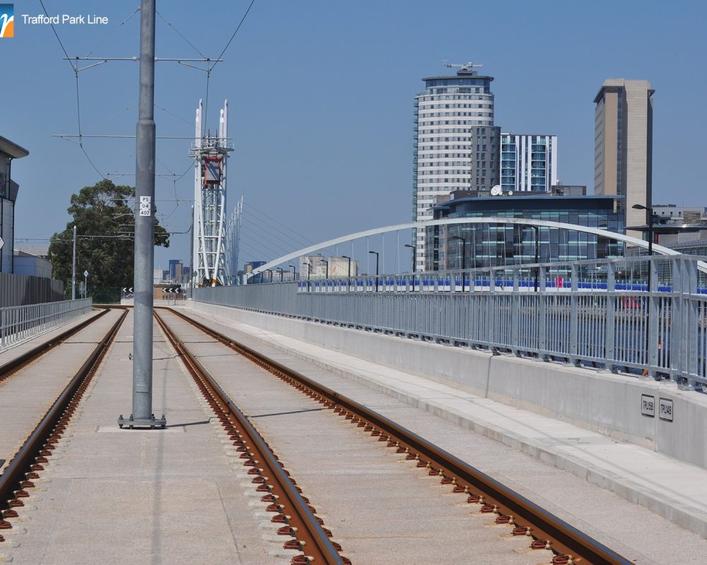 Trafford Park Line pedestrian parapet manchester